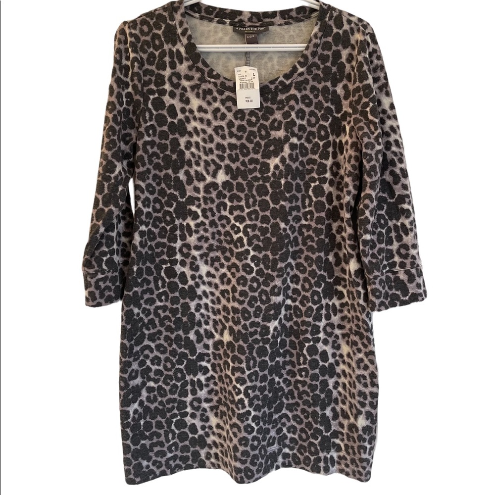 Comfortable maternity leopard print tunic - Pea in the Pod size L - NWT